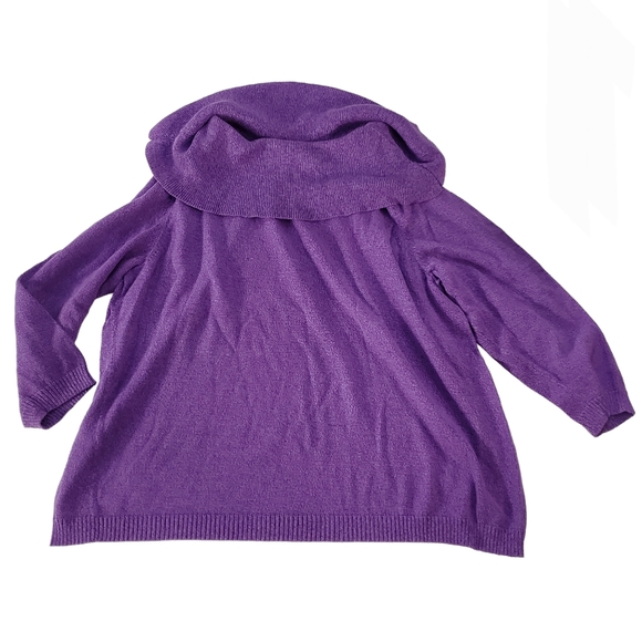 Catherines Purple Cowl Neck Off Shoulder 100% Cotton Sweater Size 2x / 22- 24W - Picture 3 of 5